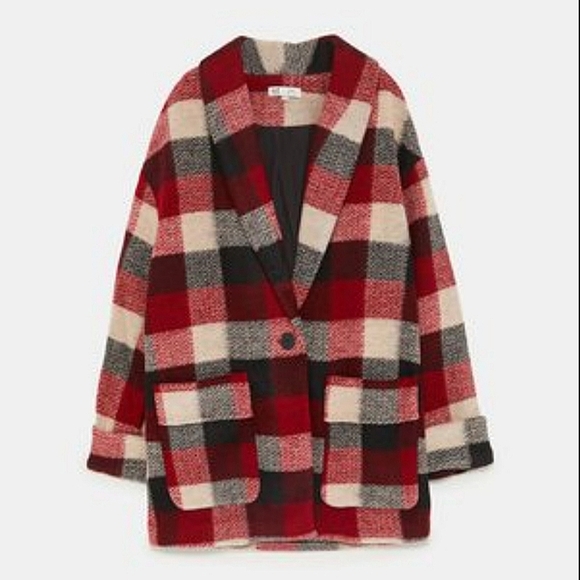 Zara Plaid Coat - Picture 4 of 8